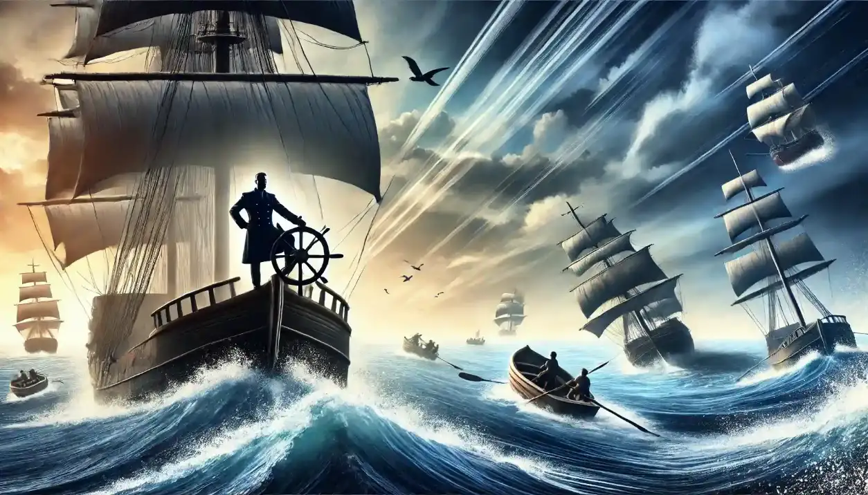 Captain who navigates rough seas without problems while other boats and ships are in difficulty